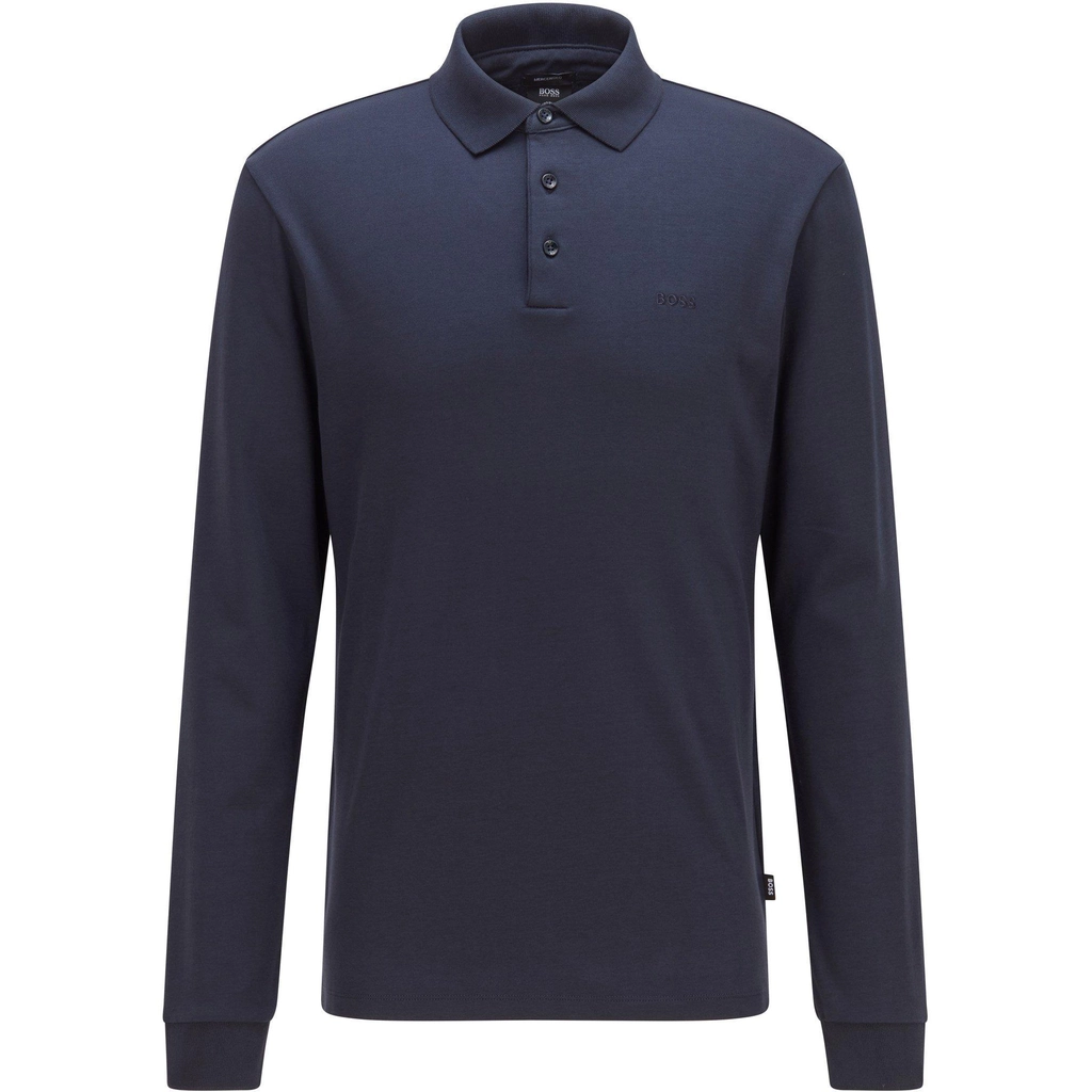 Hugo Boss Pado 30 Long Sleeve Polo Shirt - Navy 404